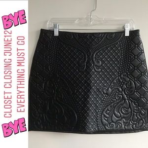 BRAND NEW WITH TAGS FAUX LEATHER QUILTED SKIRT